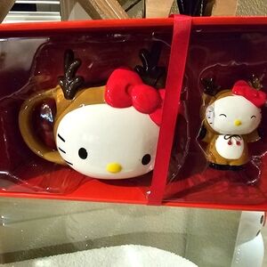 Hello Kitty Holiday Reindeer Mug and Figurine Gift Set
